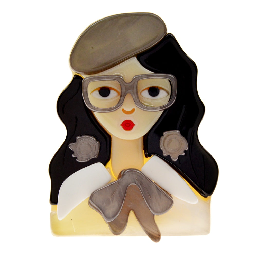 Woodland Fleur Acrylic Brooches 6 Colours Available