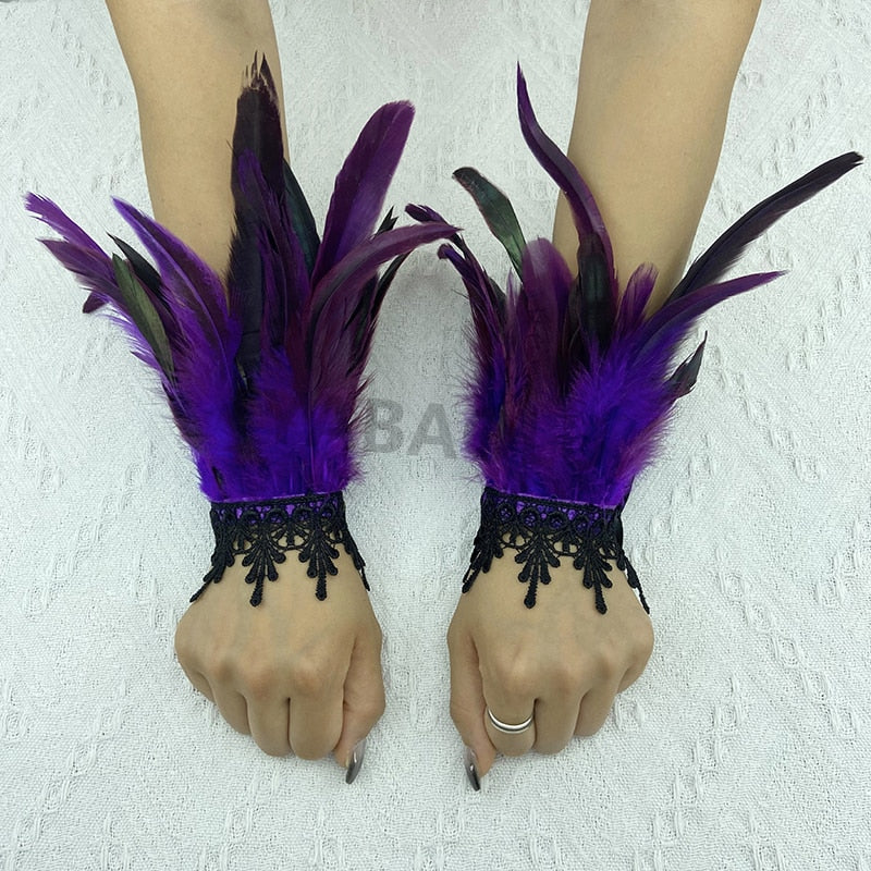 Natural Feather Wrist Cuffs