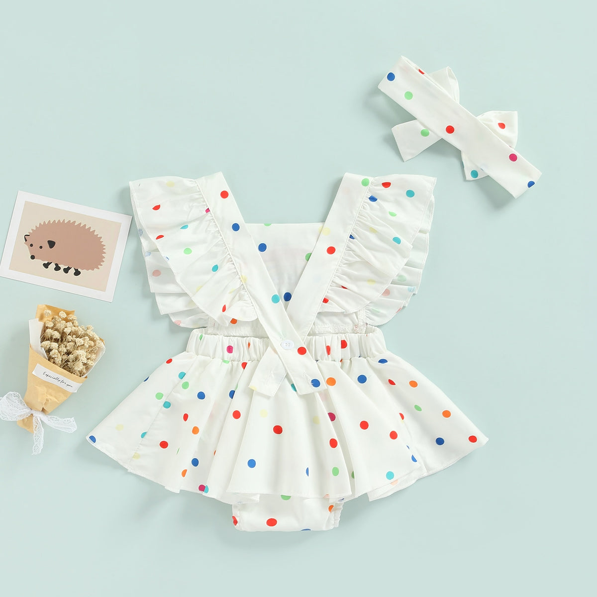 Rainbow Baby Girls Summer Romper Dress