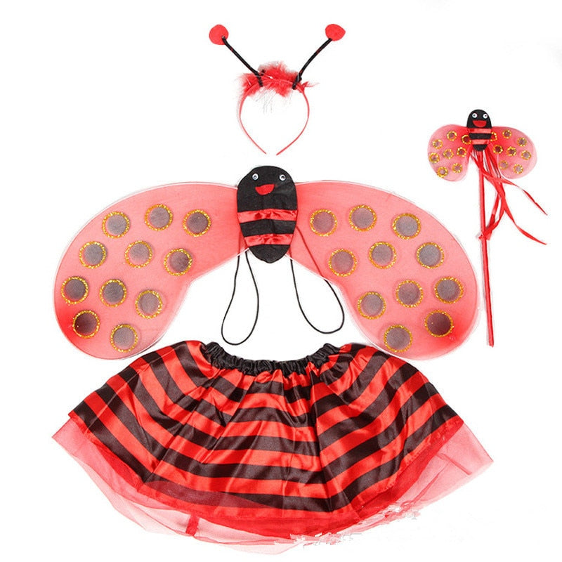 4 Piece Sets Bumble Bee & Ladybug Costumes for Kids