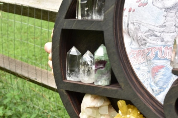 Wooden Crystal Display Shelves