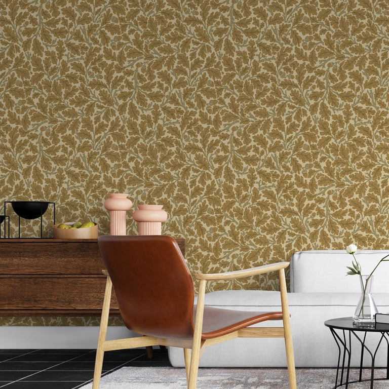 Golden Ochre Leaves Wallpaper