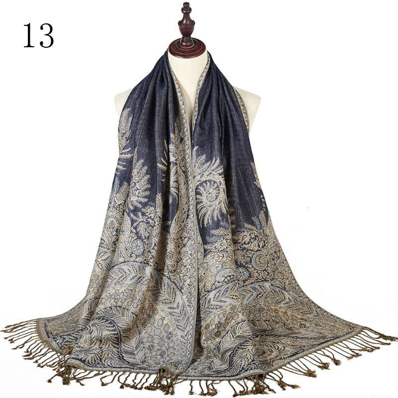 Pashmina Paisley Large Silk Scarf Wrap