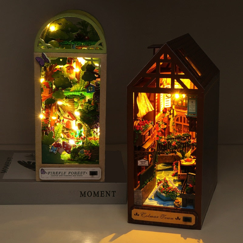 Firefly Forest DIY Kit Book Nook Dollhouse Model Wooden Miniature House with Furniture
