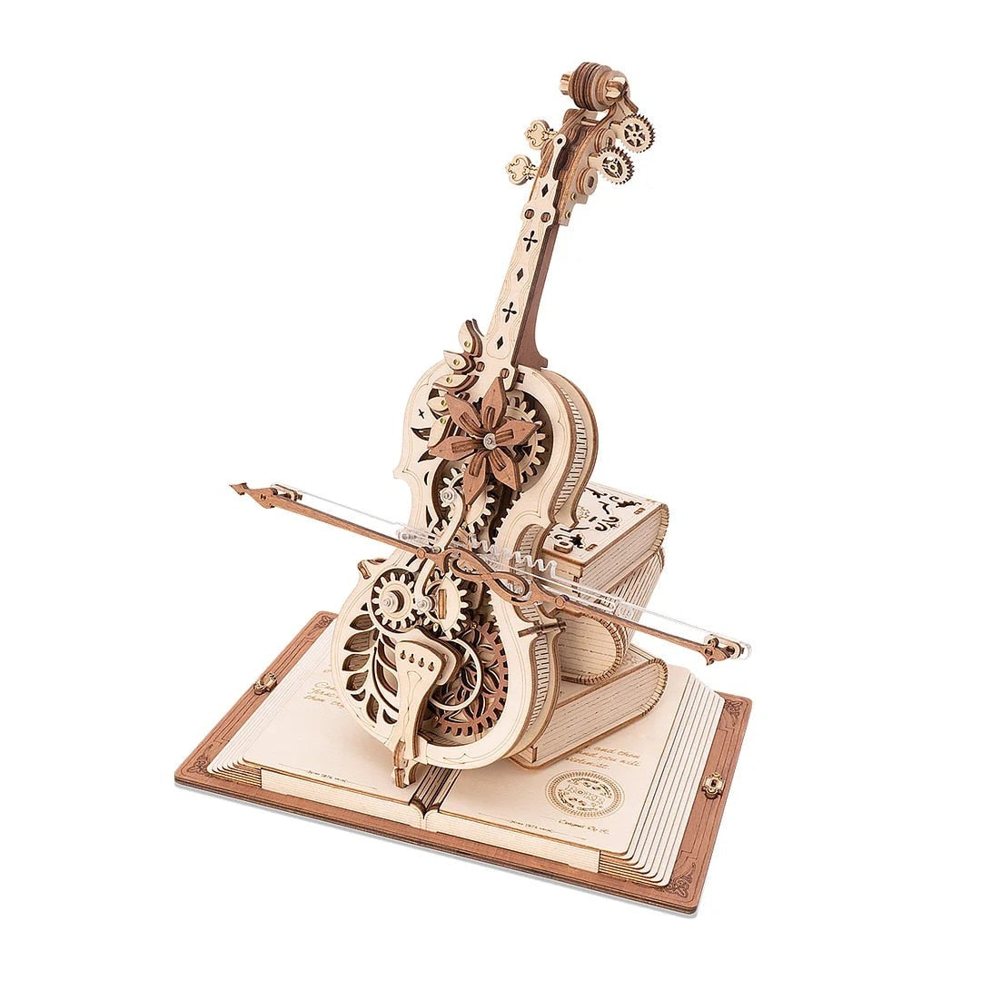 Magic Cello Music Box DIY Wooden Model Kit
