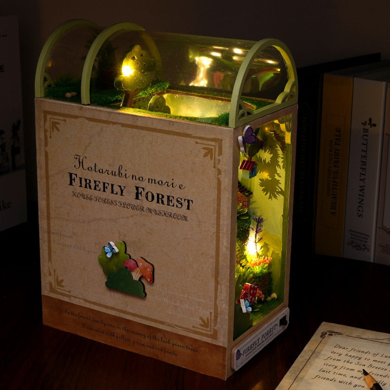 Firefly Forest DIY Kit Book Nook Dollhouse Model Wooden Miniature House with Furniture