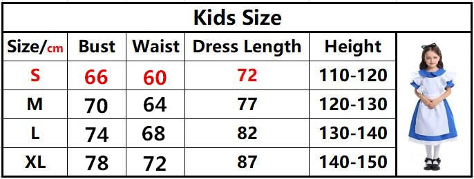 Alice In Wonderland Costume Adult Kids Cosplay