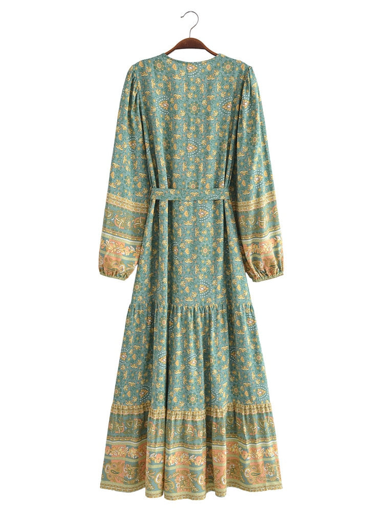 River Moss Boho Maxi Dress