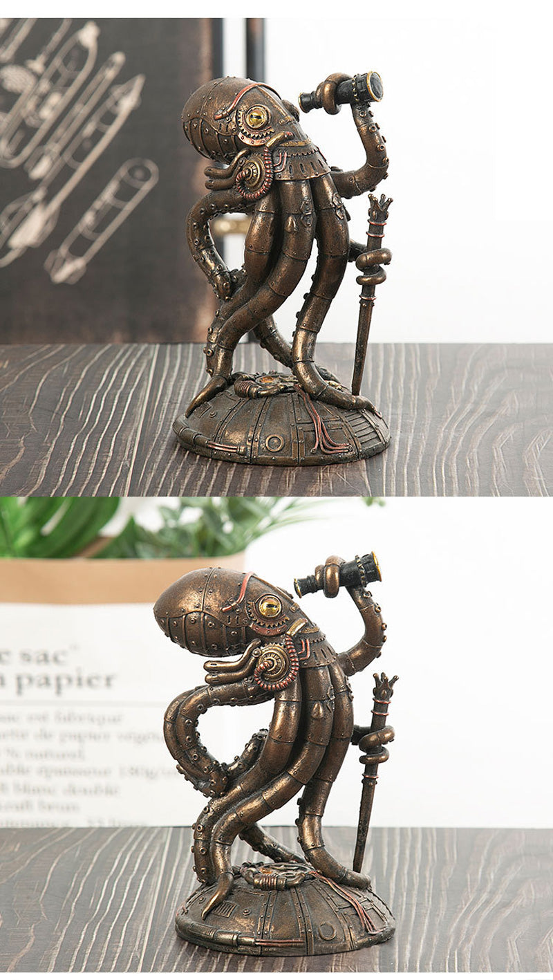 Steampunk Cthulhu Octopus Resin Statue Sculpture Home Decor