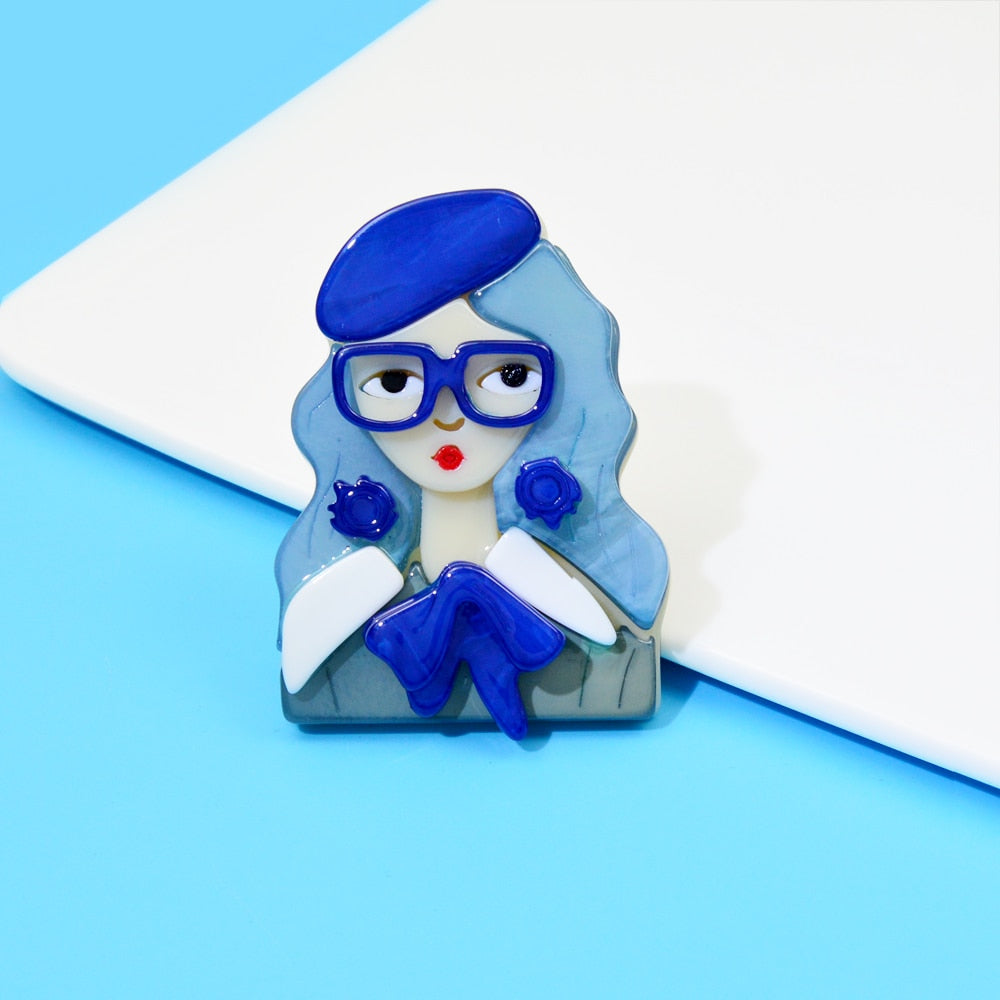 Woodland Fleur Acrylic Brooches 6 Colours Available