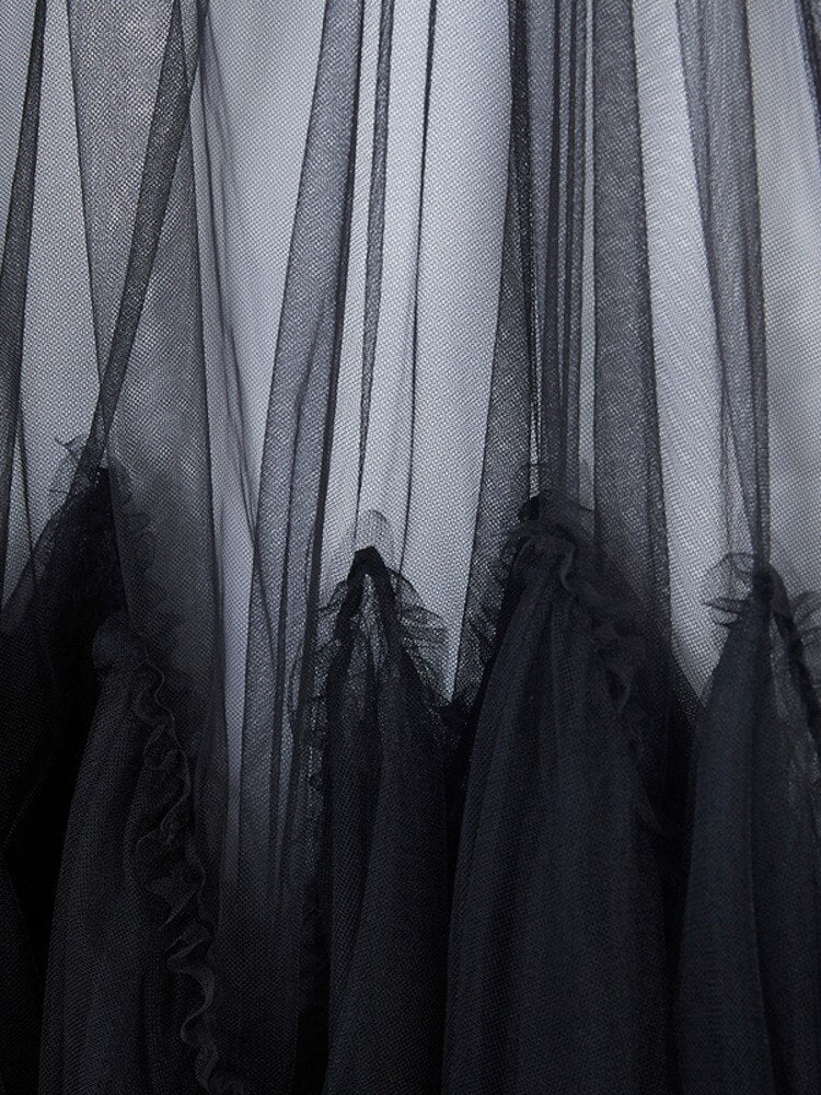 Lydia Tulle Spliced Ruffles Dresses