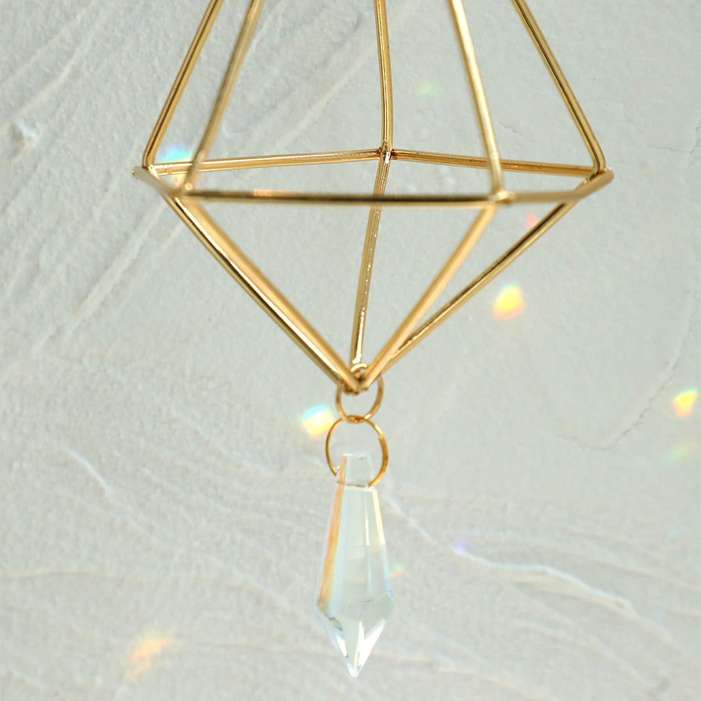 Air Plant Holder Lotus Planter Hanger with Crystal Chain