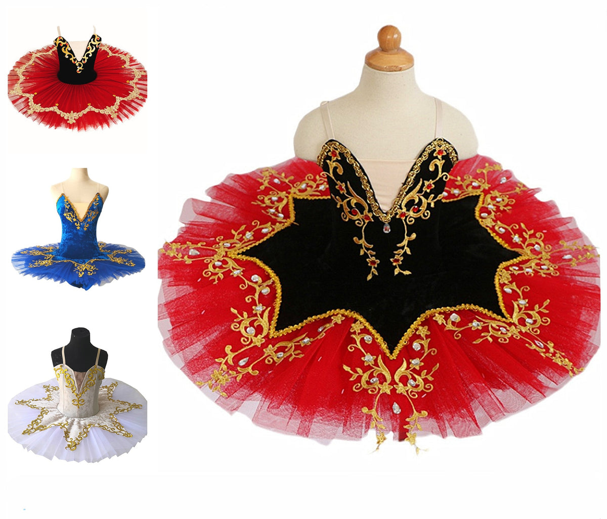 Velvety Top Embroidered Ballet Tutus Kids and Adult Ballerinas