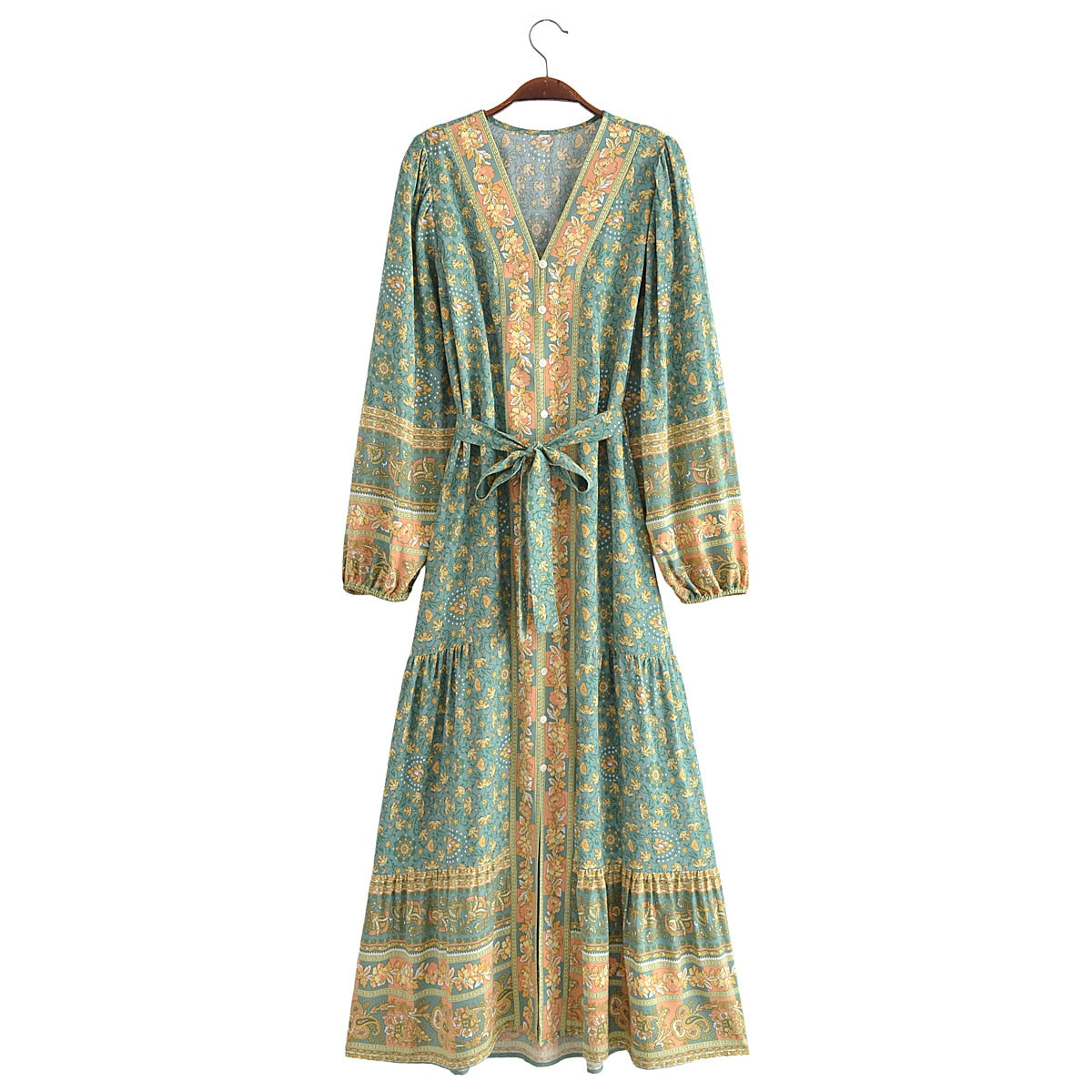 River Moss Boho Maxi Dress