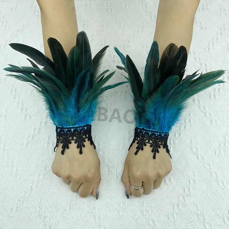 Natural Feather Wrist Cuffs