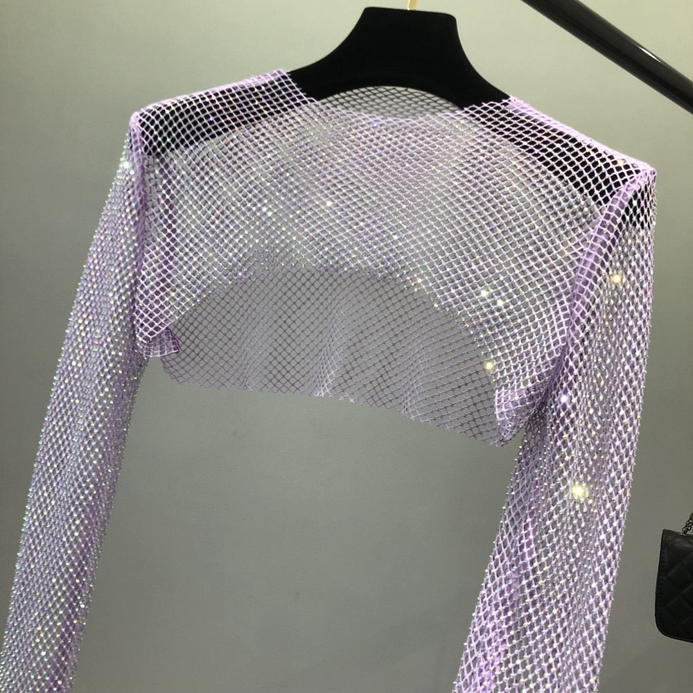Glittery Net Bolero Top
