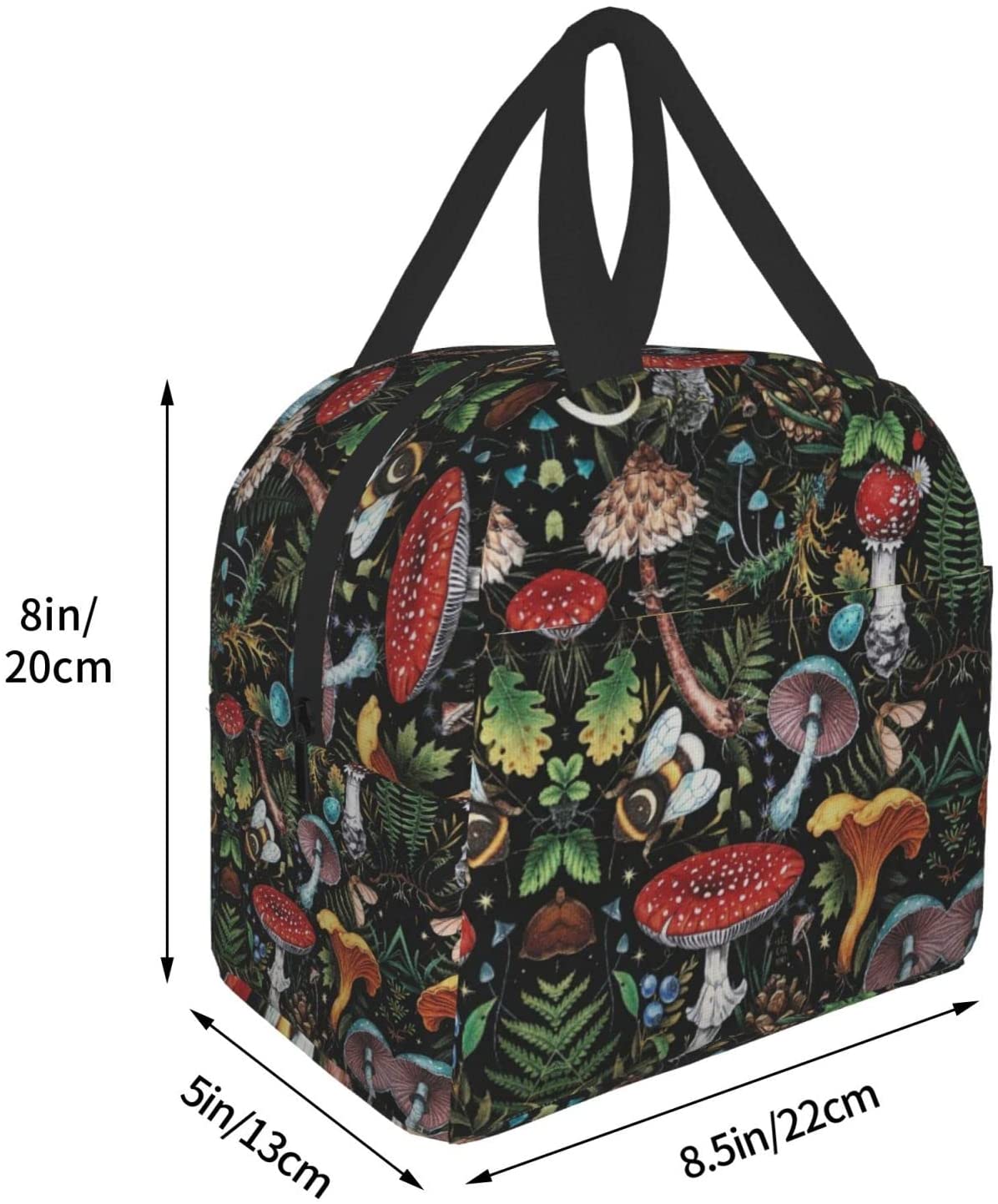 Woodland Mushrooms Lunch Bag Insulated Cooler Lunch Tote Box