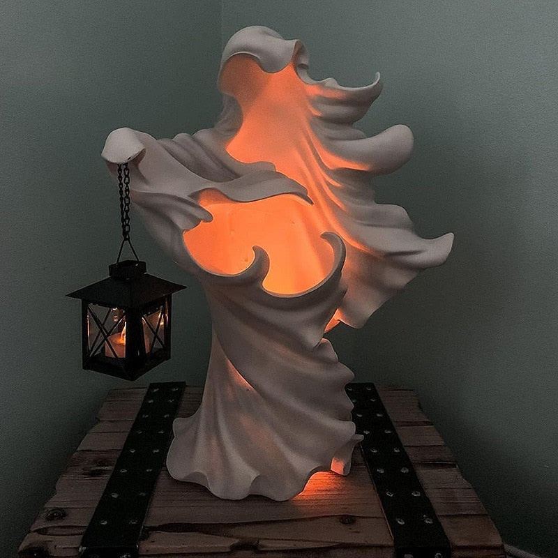Halloween Ghost Lantern Resin Statue