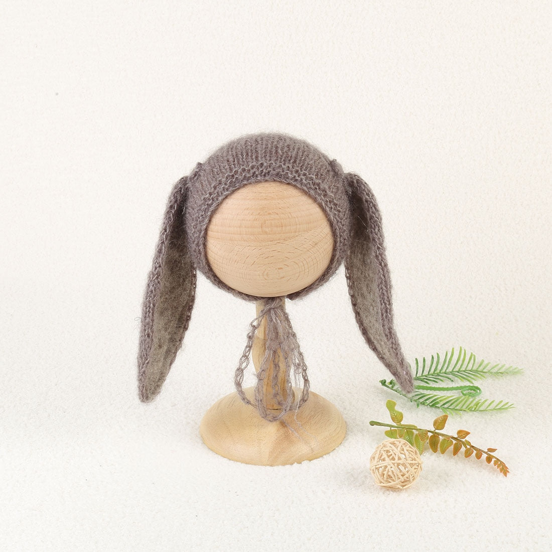 Soft Knitted Angora Floppy Rabbit Ears Bonnet Newborn Photography Props