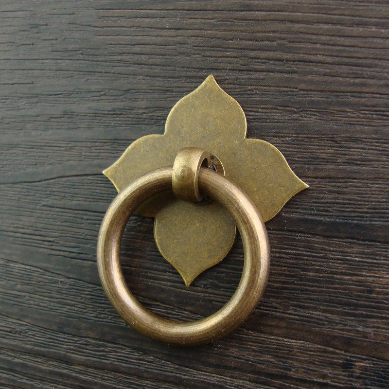 Brass Four Leaf Cabinet Drawer Pulls Hardware