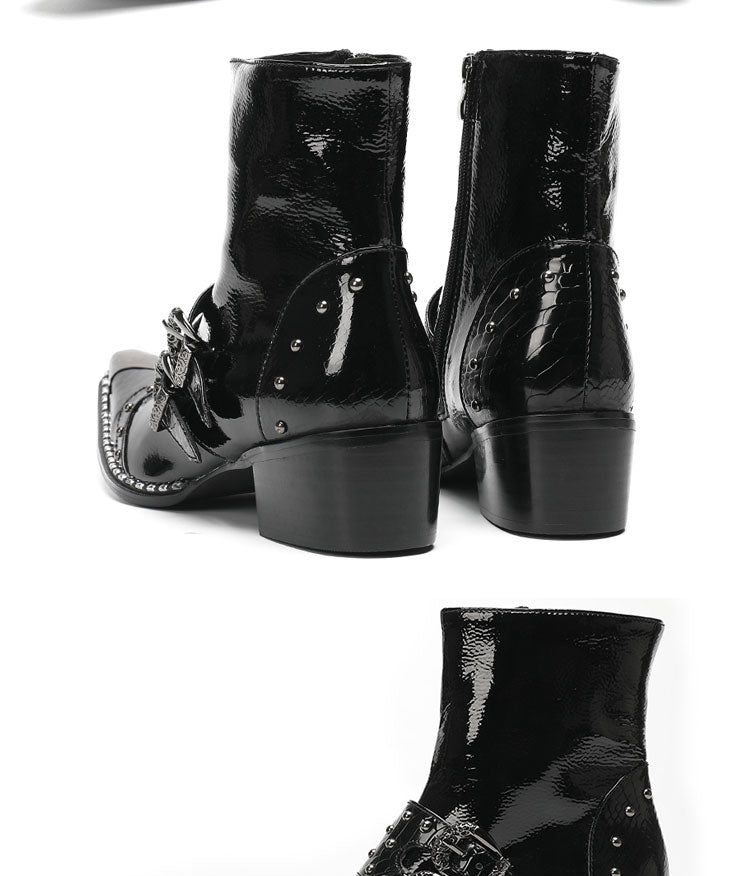 Max’s Genuine Leather, Buckle and Strap, Metal Tipped Western Boots