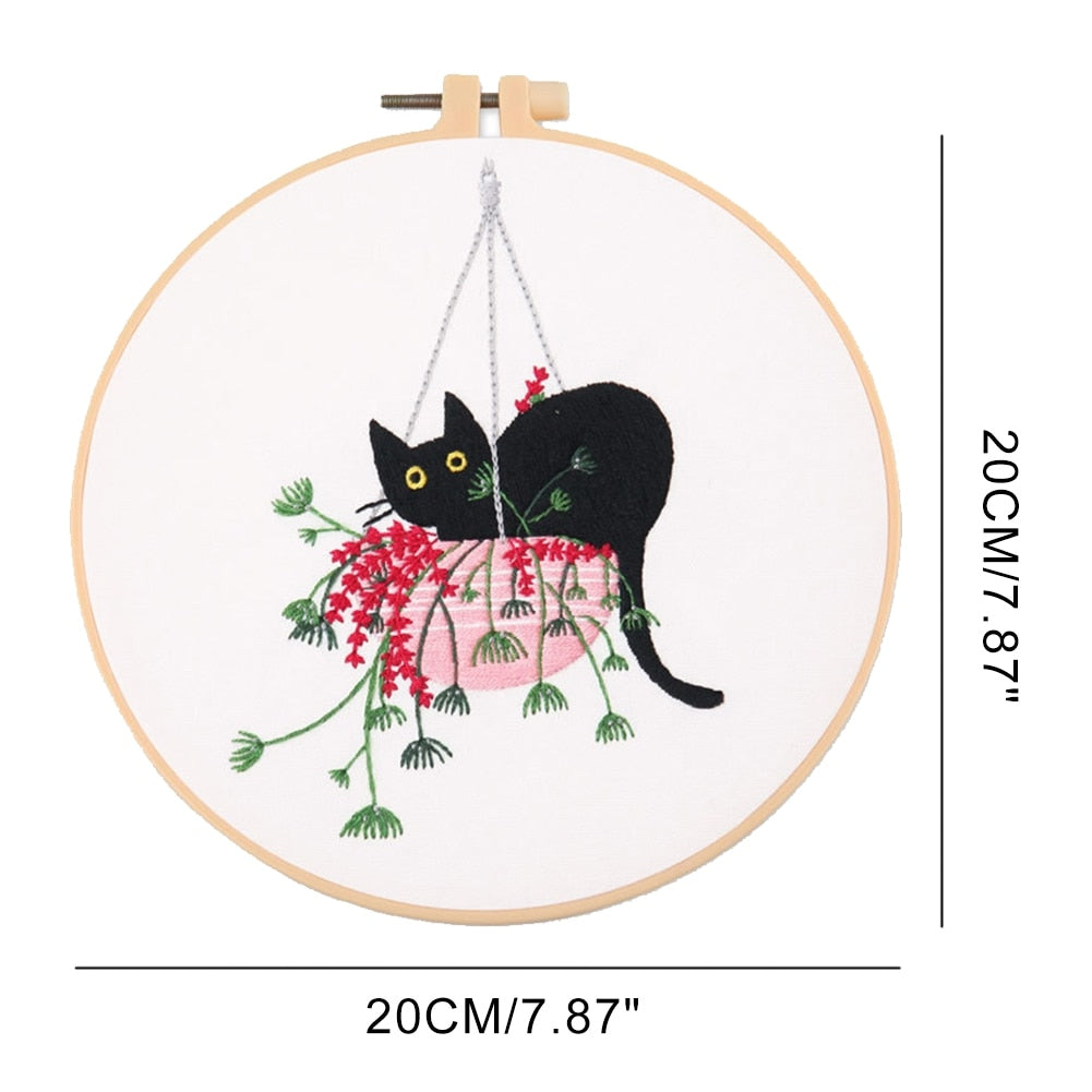 Meadow Flowers Embroidery Starter Kit With Pattern and Instructions and Hoop