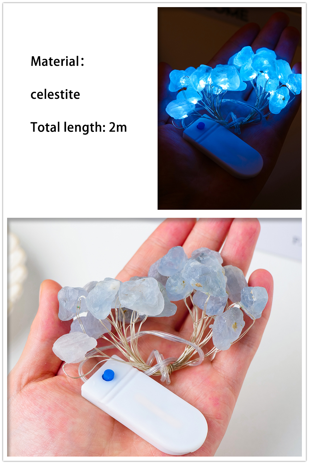 2M Natural Quartz Crystal Energy String Lights
