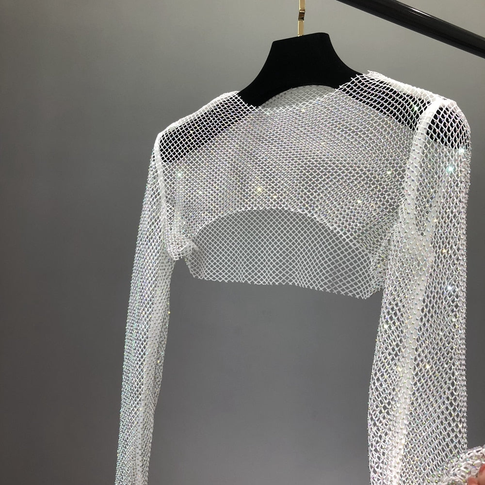 Glittery Net Bolero Top