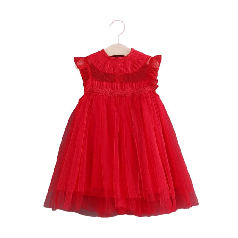 Girls Summer Flower Tulle Lace Dress Photoshoot Dress