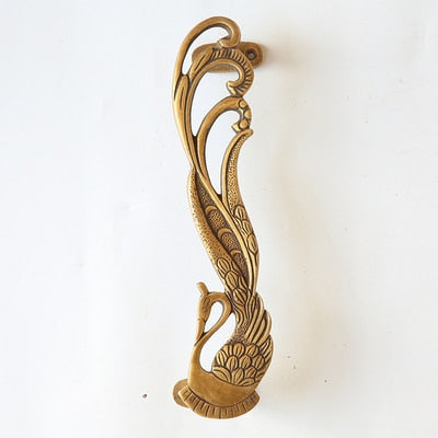 Peacock Handcrafted Brass Door Handle Pull