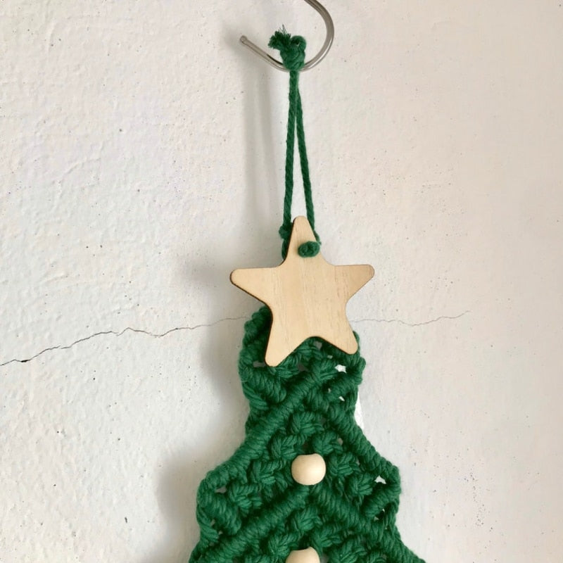 Macrame Boho Christmas Tree with Star Wall Hanging