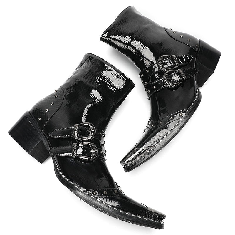 Max’s Genuine Leather, Buckle and Strap, Metal Tipped Western Boots