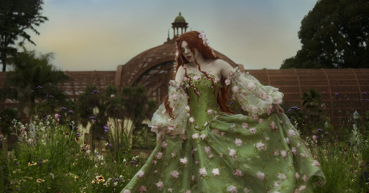 Spring Flowers Removable Puff Sleeves