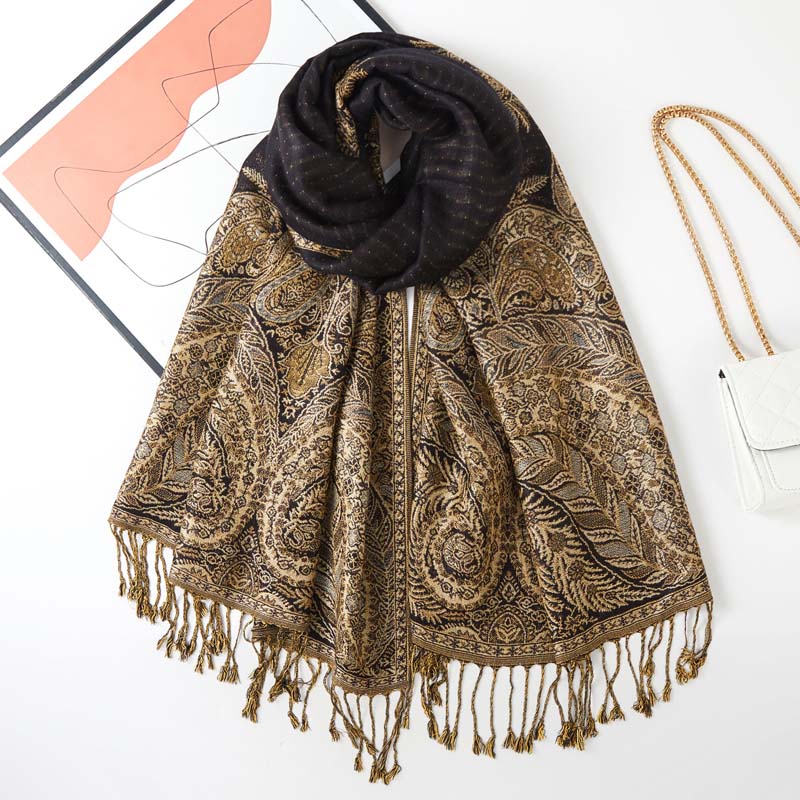 Pashmina Paisley Large Silk Scarf Wrap