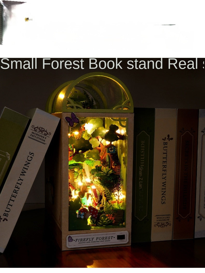 Firefly Forest DIY Kit Book Nook Dollhouse Model Wooden Miniature House with Furniture
