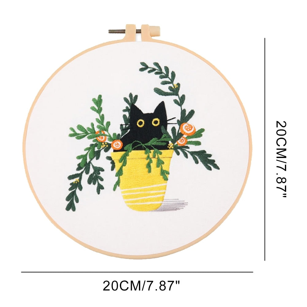 Meadow Flowers Embroidery Starter Kit With Pattern and Instructions and Hoop