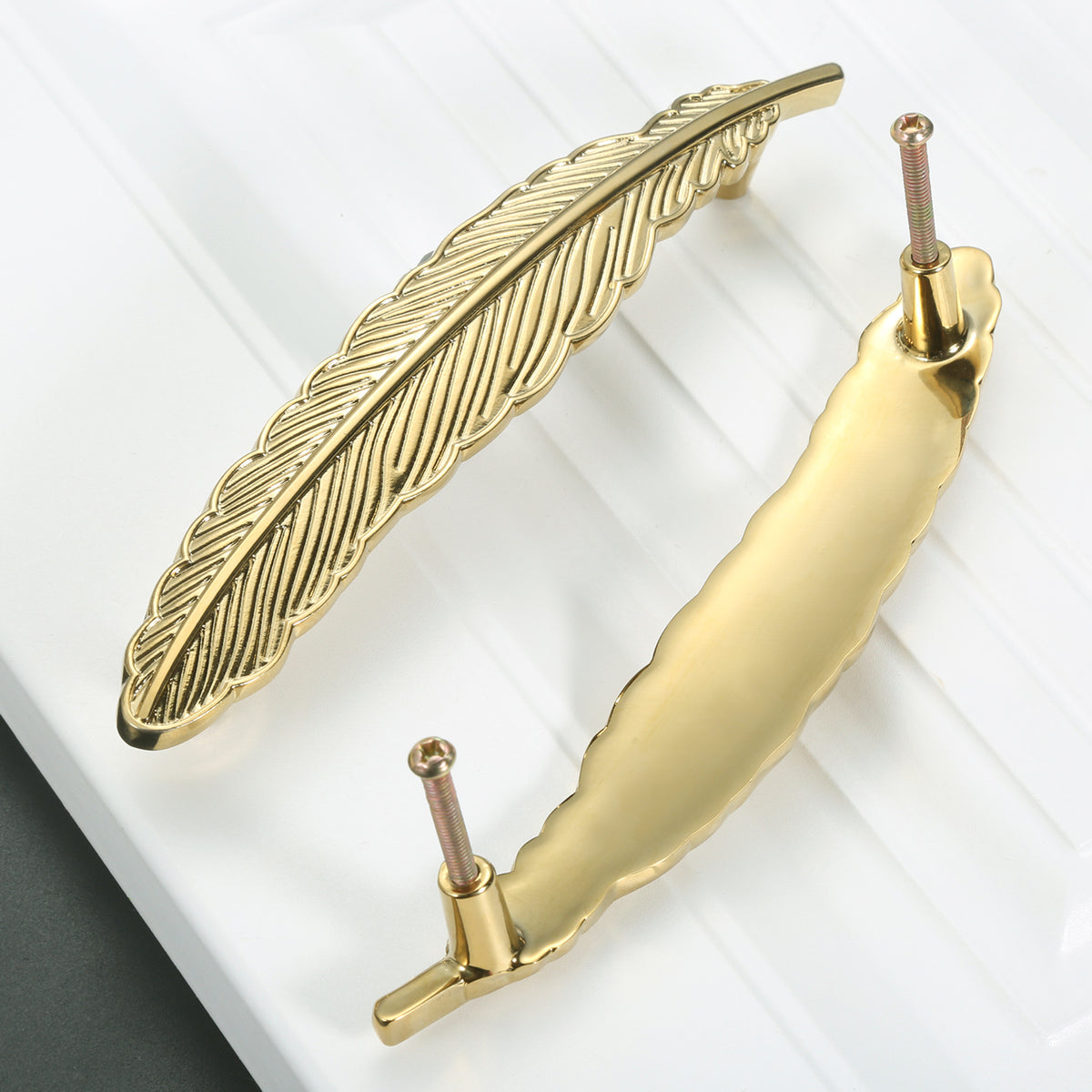 Brass Dragonfly and Feather Furniture Door Handles and Knobs