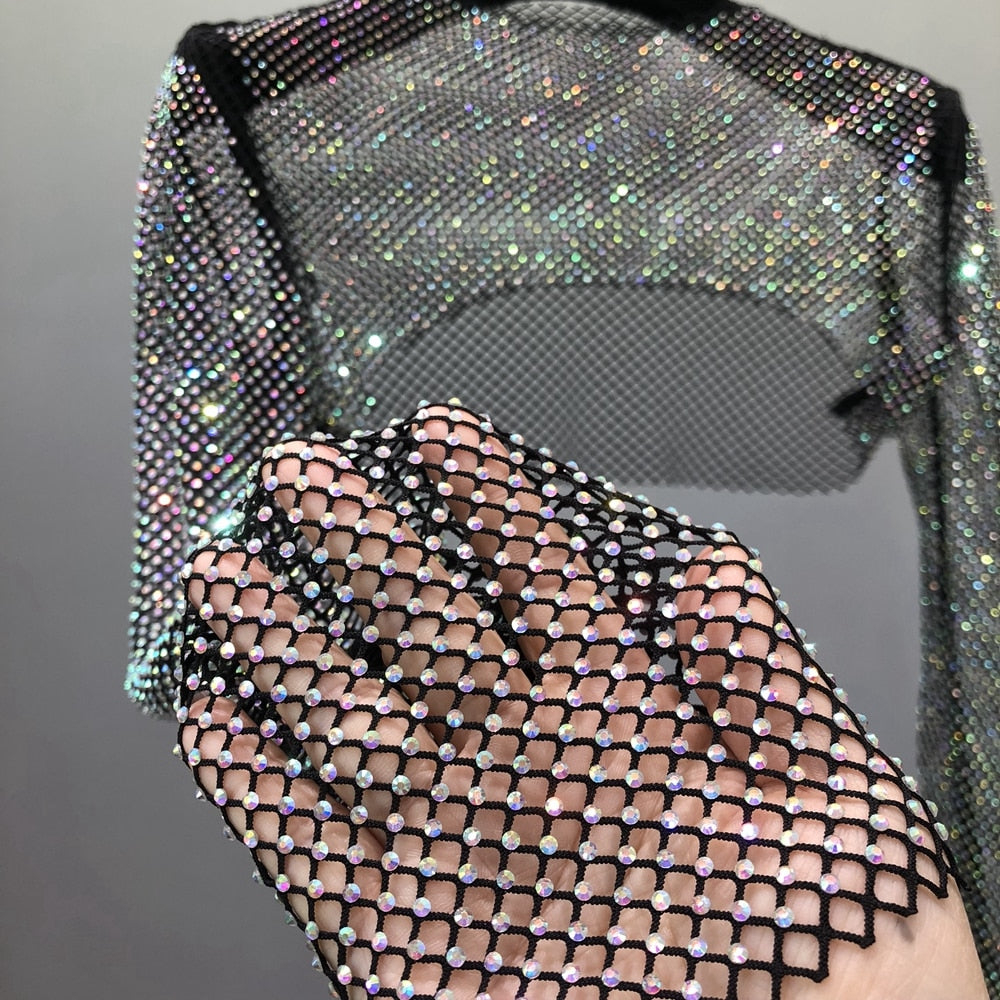Glittery Net Bolero Top