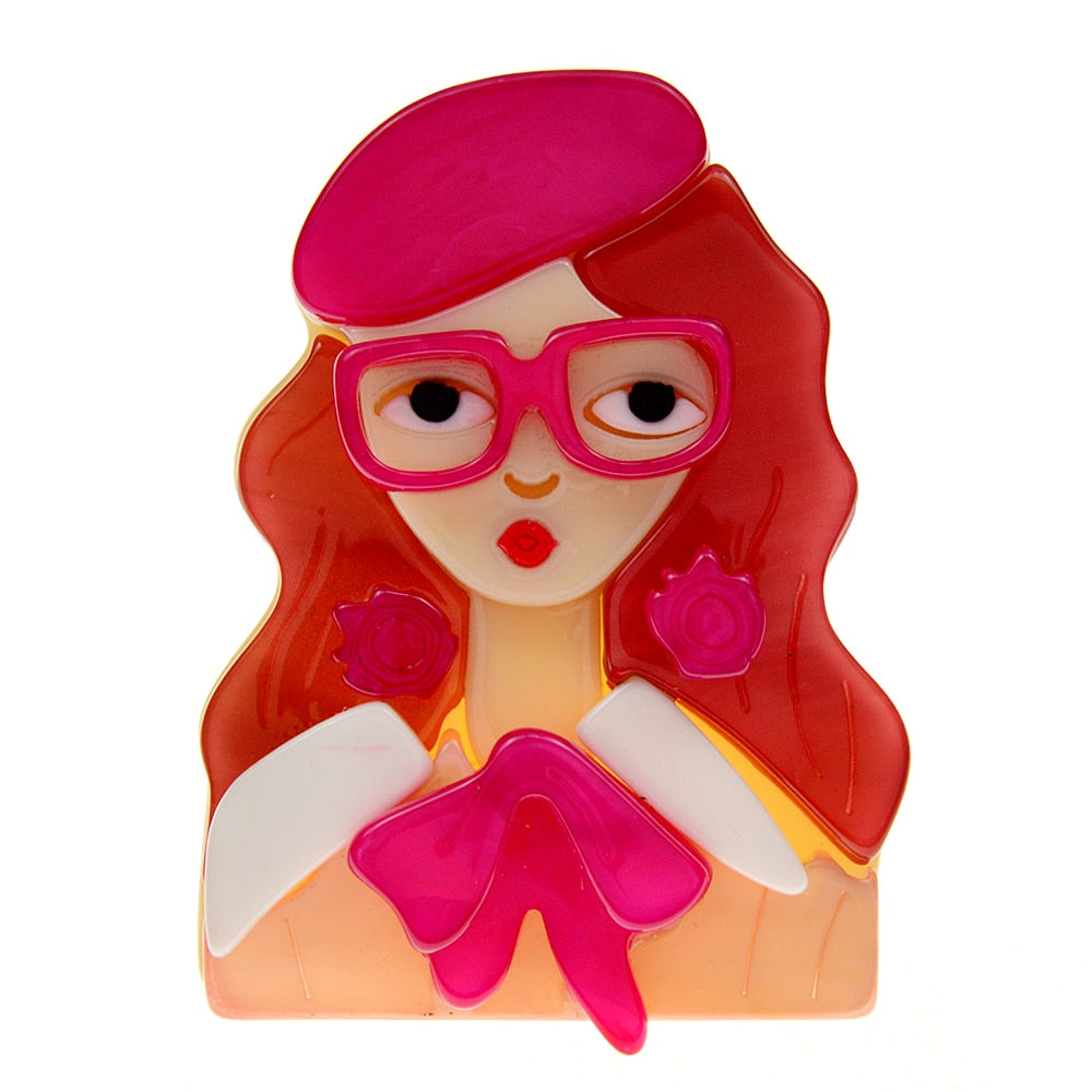 Woodland Fleur Acrylic Brooches 6 Colours Available