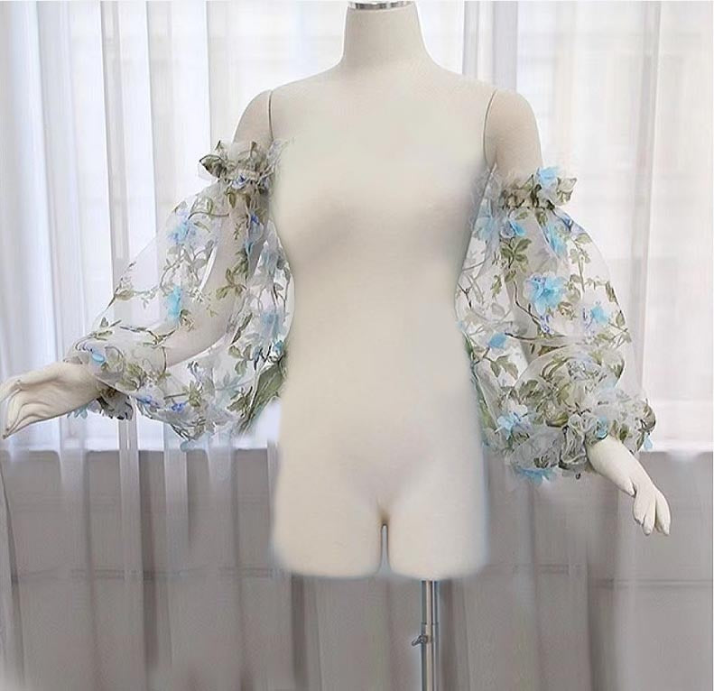 Spring Flowers Removable Puff Sleeves