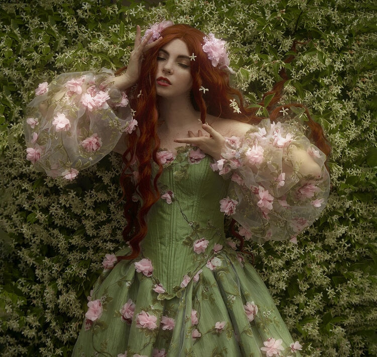 Spring Flowers Removable Puff Sleeves