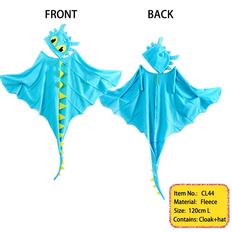 Toothless Dragon Costume Warm Fleece Cloak and Hat