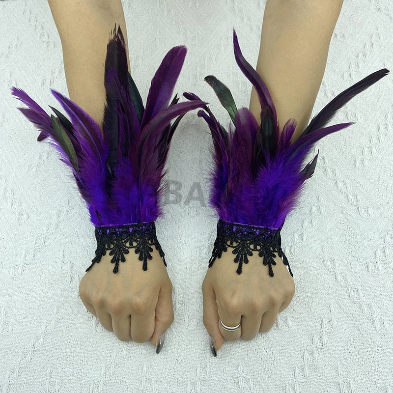 Natural Feather Wrist Cuffs