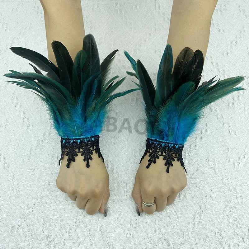 Natural Feather Wrist Cuffs