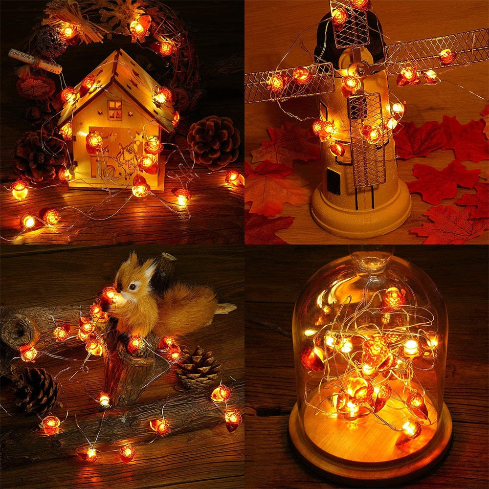 Acorn Fairy Light Twinkle Garlands 20 LED String Lights
