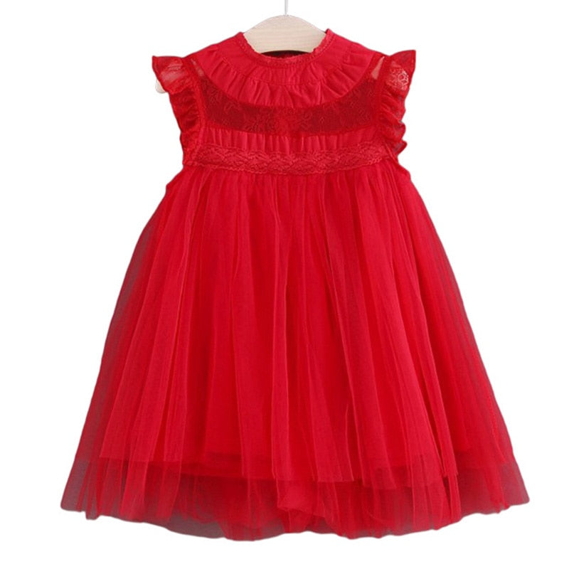 Girls Summer Flower Tulle Lace Dress Photoshoot Dress