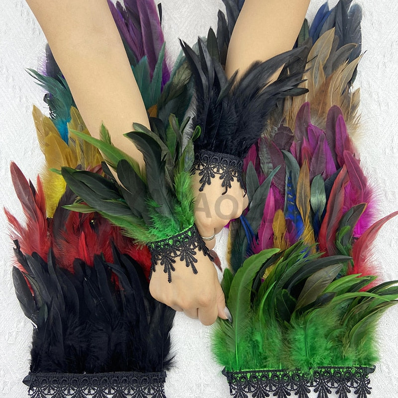 Natural Feather Wrist Cuffs