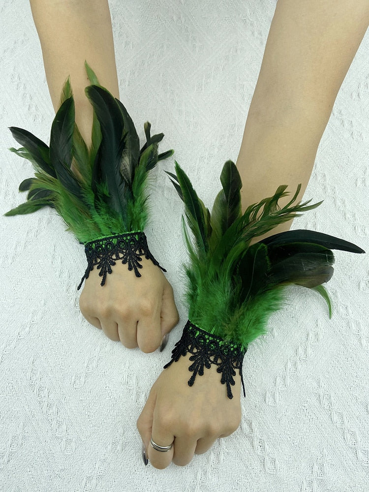 Natural Feather Wrist Cuffs