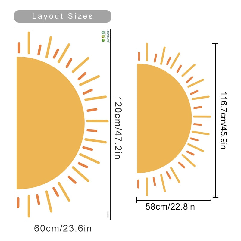 Sunshine Removable Wall Stickers Peel and Stick Vinyl Decals
