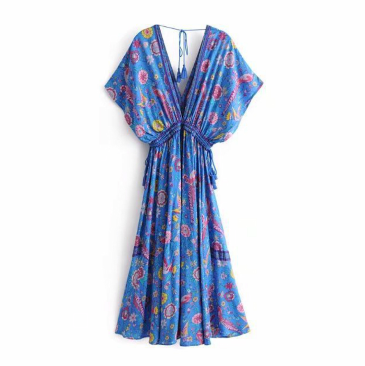 Peacock Print Summer Boho Dress Three Colours